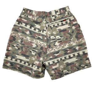 Vintage Oleg Cassini Denim Jean Shorts Sz 16 Smaller Aztec Tribal High Rise